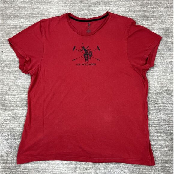 U.S.Polo Assn Shirt Mens Large Red Sleepwear Short‎ Sleeve - Picture 1 of 10